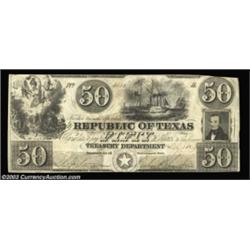 Austin, TX - Republic of Texas $50 Feb. 1, 1842 Cr. A7, Medlar 27An attractive Very Fine-Extremely F