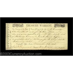 Austin, TX - State of Texas Treasury Warrant $142.50 Mar. 23, 1858 Medlar 51The variety with "TREASU