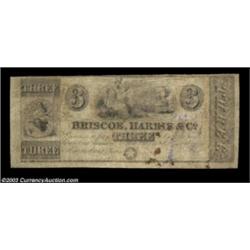 Harrisburg, TX - Briscoe, Harris & Co. $3 Medlar 3Although this rare $3 has some writing on the back