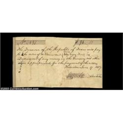 Houston, TX - Republic of Texas Treasury Warrant $96.00 June 17, 1837 Cr. HW1a Medlar 2This early is
