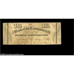 Richmond, VA - Bank of the Commonwealth$1.25 June 4, 1862 G24 Fine; $1.50 June 4, 1862 G26 Fine; $1.