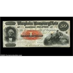 Virginia Treasury Note Pair.Richmond, VA - Virginia Treasury Note $100 Oct. 15, 1862 Cr. 6 Very Fine