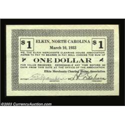 Elkin, NC- Elkin Merchants Clearing House Association $25¢, $1 March 10, 1933 Shafer UNLThis scrip i