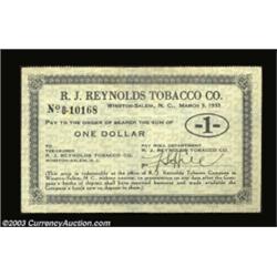 Winston-Salem, NC- R.J. Reynolds Tobacco Co. $1 March 9, 1933 Shafer 250-1Although assigned a number
