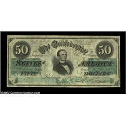 T16 $50 1861. A lovely lightly circulated example of this early type, Extremely Fine with unusually