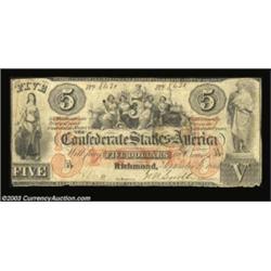 T31 $5 1861. A nice appearing example with good color for the grade, but there are two small rust ho