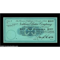 San Francisco, CA- Northern Electric Company $5 Nov. 15, 1907This denomination, which is printed on