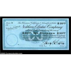 San Francisco, CA- Northern Electric Company $10 Nov. 15, 1907A lovely Panic of 1907 issue from this