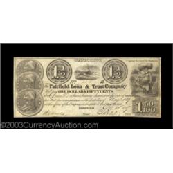 Fairfield, CT- The Fairfield Loan & Trust Company $1.50 Oct. 15, 1837A nice Very Fine example.  Impo