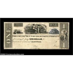 Hartford, CT - Connecticut River Banking Company $1 G4SENC in Haxby, this unsigned note is mounted o