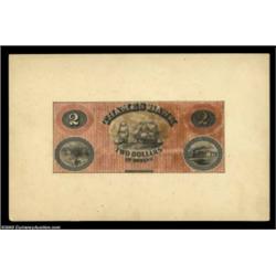 Norwich, CT- Thames Bank $2 Progress ProofA fully tinted progress proof mounted on a card. Unusually