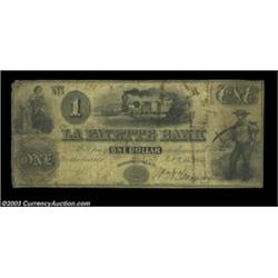 Washington, D.C.- The Lafayette Bank $1 Feb. 15, 1853 G2A tougher note from this likely fraudulent i