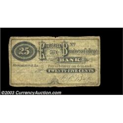 Bloomington, IL- Evergreen City Business College 25¢ Schingoethe UNLAn excessively rare Fractional i