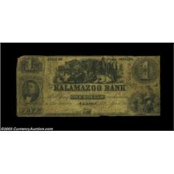 Albion, IN- The Kalamazoo Bank $1 April 15, 1854 G2 Wolka 6-1This newly discovered piece is as rare