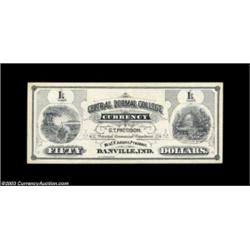 Danville, IN- Central Normal College $50 Schingoethe IN-200-50An attractive example with little evid
