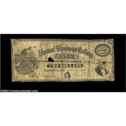 Ladoga, IN- Normal Business College $2 Feb. 4, 1879 Schingoethe UNLA very rare and perhaps unique no