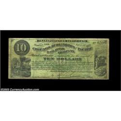 Newton, IA- Chicago, Burlington & Pacific Railroad Company $10 April 1, 1882First example of this de