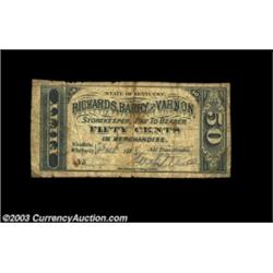 Woodbine, KY- Richards, Barry & Varnon 50¢ Hughes UNLA second piece from this issuer, similar in des