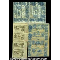 Baton Rouge, LA - State of Louisiana $1-$1-$2-$2-$3-$3 Feb. 24, 1862 Uncut Sheets Cr. 8-8-6-6-4-4 (2