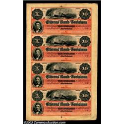 New Orleans, LA - Citizens' Bank of Louisiana $10-$10-$10-$10 Uncut Sheet G26a-G26a-G26a-G26aA scarc