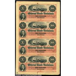 New Orleans, LA - Citizens' Bank of Louisiana $10-$10-$10-$10 Uncut Sheet G26a-G26a-G26a-G26aA secon