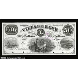 Bowdoinham, ME- The Village Bank $50 UNL ProofA very scarce high denomination Proof, ex-ABNCo sale.
