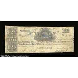 Baltimore, MD - Baltimore Real Estate Savings Institution 12 1/2¢ 1845A popular fractional denominat