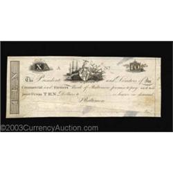 Baltimore, MD - Commercial and Farmers Bank $10 Proof G10A repaired proof in Very Fine with the sign