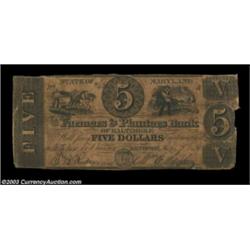 Baltimore, MD - Farmers & Planters Bank $5 July 7, 1850 A5An alteration from the genuine issue of th