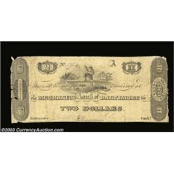 Baltimore, MD - Mechanics Bank of Baltimore $2 1818 Shank 5.124.13An early example of a popularly co
