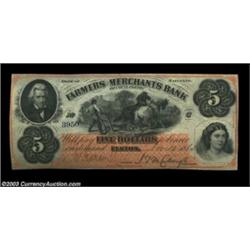 Elkton, MD - Farmers and Mechanics Bank $5 November 10, 1864 G8bAn especially attractive higher grad