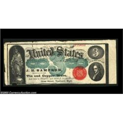 Ypsilanti, MI- J.S. Sampson Ad NoteA neat Michigan ad note we've not seen previously. Very Fine, wit