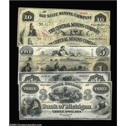 A Nice Assortment of Michigan Obsoletes.Adrian, MI - Adrian Insurance Company $1 signed remainder CU