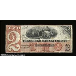 St. Paul, MN- Treasurer of Ramsey County $2 Rockholt 37A scarce and seldom seen note with an attract
