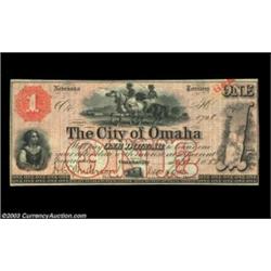 Omaha, NE - The City of Omaha $1 Sept. 1, 1857A gorgeous, fully margined Choice Crisp Uncirculated e