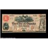 Image 1 : Omaha, NE - The City of Omaha $1 Sept. 1, 1857A gorgeous, fully margined Choice Crisp Uncirculated e