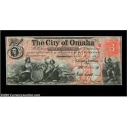 Omaha, NE - The City of Omaha $3 Sept. 10, 1857A well margined example of this scarce and popular de
