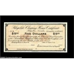 Rhyolite, NV- Rhyolite Clearing House $5 Nov. 30, 1907An excessively rare Nevada piece that bears se
