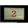 Image 3 : Concord, NH- Unissued Merchant's Scrip 2¢ July 1, 1864 Uncirculated, 3¢ July 1, 1864Two pieces of un