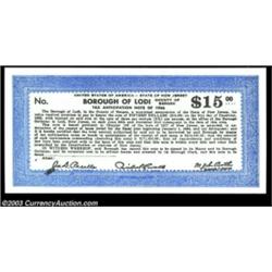 Lodi, NJ - Borough of Lodi $15 1936 Tax Anticipation Note Uncirculated; $25 1936 Tax Anticipation No
