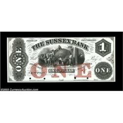 Newton, NJ- The Sussex Bank $1 G10a ProofAn attractive ex-ABNCo sale Proof with a red protector. Fla