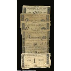 Albany, NY- Corporation of the City of Albany 1¢, 3¢, 6¢, 9¢ Jan. 10, 1815 Harris 48, 50A, 51A, 52;
