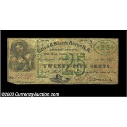 Alder Creek Station, NY- Utica & Black River R.R. 25¢ Sept. 25, 1862 Harris 4Last note from this ver
