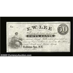 Ballston Spa, NY - E.W. Lee 50¢ November 1, 1862These notes were redeemable at the issuer's store at
