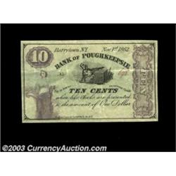 Barrytown, NY - Bank of Poughkeepsie 10¢ Nov. 1, 1862 Harris 14A black and purple fractional piece p