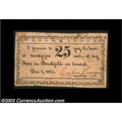 Brookfield, NY- Reuben Leonard 25¢ Dec. 1, 1814 Harris 10The plate note and the sole note listed in