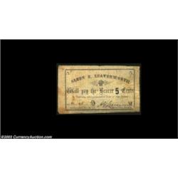 Cattaraugus, NY- Alson E. Leavenworth 5¢ Nov. 20, 1862 Harris 5The only piece listed for this commun