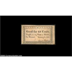 Clinton, NY- Orlando Hastings 25¢ Jan. 10, 1815 Harris 5The only note listed for this issuer, and th