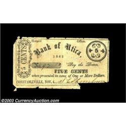 Constableville, NY- Unidentified Issuer 5¢ Nov. 4, 1862 Harris 4The sole note from this location, th