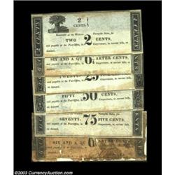 Cooperstown, NY- Western Turnpike 2¢, 6 1/4¢ (2), 25¢, 50¢, 75¢ Harris 23, 26, 28, 30, 32Six pieces,